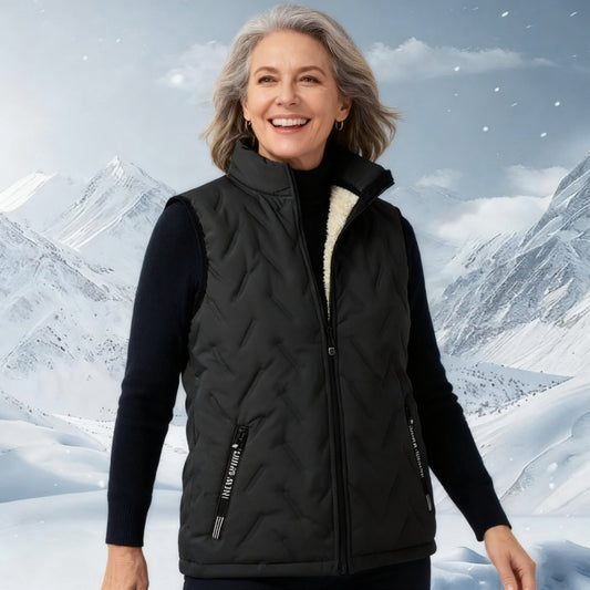 💖❄️Warme, lässige, ärmellose Steppweste für den Winter mit Fleecefutter