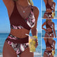 ⏰Nur noch heute 50% Rabatt!👙Hochtailliertes Wickel Bikini Set mit tropischem Blumenprint, figurformender Schnitt, sanfte Bauchabdeckung für Strand, Schwimmbad und Sommerurlaub ✨
