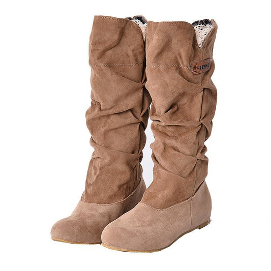 ⏰Bis zu 50 % Rabatt!!🔥Trendy Schlupfstiefel aus Wildlederimitat für Damen