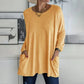 👚50% Rabatt ✨Neues langärmeliges Baumwoll-T-Shirt mit lässiger Tasche