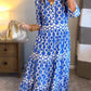 🌸Geometrisches Maxikleid mit V-Ausschnitt für Frauen