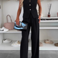 🌸Sommer-Schnäppchen 49 % RABATT🌸Set aus ärmellosem Oberteil und langer Hose für Damen