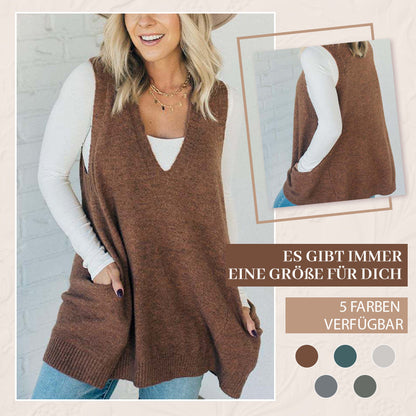 🌟Bestseller reduziert! Nur diese Woche!🌟👗Damen-Strickweste mit V-Ausschnitt