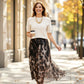 ✨🔥Zweiteiliges Set für Damen bestehend aus Pullover und fließendem Rock mit Leopardenmuster