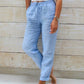 👖 50% RABATT! 🌿 Damenhose aus Baumwolle & Leinen – Elastischer Bund, atmungsaktiv & bequem – Perfekt für lässigen Sommer-Look ☀️