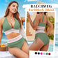💥50% RABATT!🩱Patchwork-Bikini mit V-Ausschnitt, 2-teiliges Set