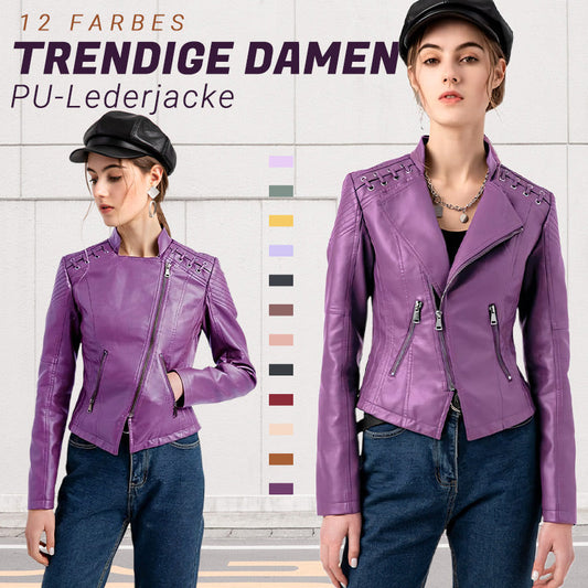 😍Maximal 50 % Rabatt!🏆Trendige Damen-PU-Lederjacke✨kostenlose Lieferung