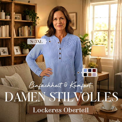 👔 Nur kurze Zeit: 50 % Rabatt🔥Damen Cordbluse mit Henley-Ausschnitt——Ihr Allrounder für jeden Anlass