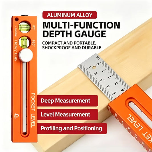📏 42% RABATT! 🔧 Multifunktionales Markier-Lineal mit Wasserwaage – Präzises Anzeichnen, integrierte Libelle & ideal für Holzarbeiten, Fliesenlegen und DIY-Projekte 🛠️