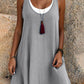 🔔 Letzte 100 Stück – solange der Vorrat reicht! Lässiges, lockeres, ärmelloses Tanktop-Kleid in Layering-Optik für Damen