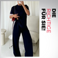 Damen-Zweiteiler: Gestreiftes T-Shirt & Jogginghose mit weitem Bein