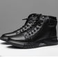 Schwarze Stiefel | Schwarze warme Lederstiefel