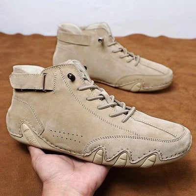 Vatertags-Aktionspreis-Italienische hohe Stiefel aus Wildleder mit Klettverschluss-Maskuliner Charme, lässiger Chic