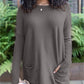 🎁Heißer Verkauf 49% RABATT⏳Langarm-Daumenloch-Pullover-Taschentunika🌹🌟