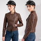 😍Maximal 50 % Rabatt!🏆Trendige Damen-PU-Lederjacke✨kostenlose Lieferung