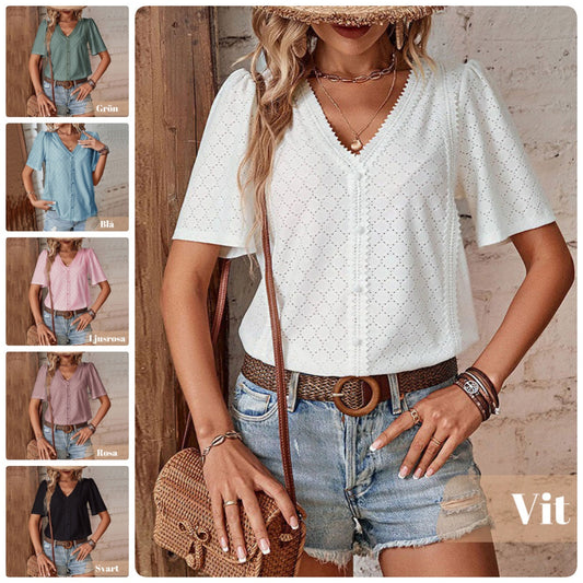 🎁 Hot Sale 49% RABATT ⏳ Neue Damen-Bluse mit kurzen Ärmeln 🔥 Oster-Rabattaktion!