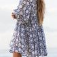 🔥HOT SALE-50% Rabatt🔥V-Ausschnitt Sommer Halbe Ärmel Floral Tunika Kurzes Kleid