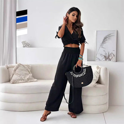 Bis zu 50 % Rabatt!🌸Frühjahrsangebote💐 Set mit elastischer Hose & Shirt