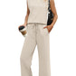 🌺2025 Neu eingetroffen🌺2025 Neue Frauen Casual Cap Sleeve Top Wide Leg Crop Pants Zweiteilige Sets