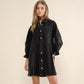 Frauen Button-down Denim Shirt Kleid