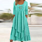 🏆👗 Tiered Midi Dress with Heart Accent – Figurschmeichelndes A-Linien-Design, luftiger Stoff & süßes Herzdetail – Perfekt für Reise & Feiern versandfrei