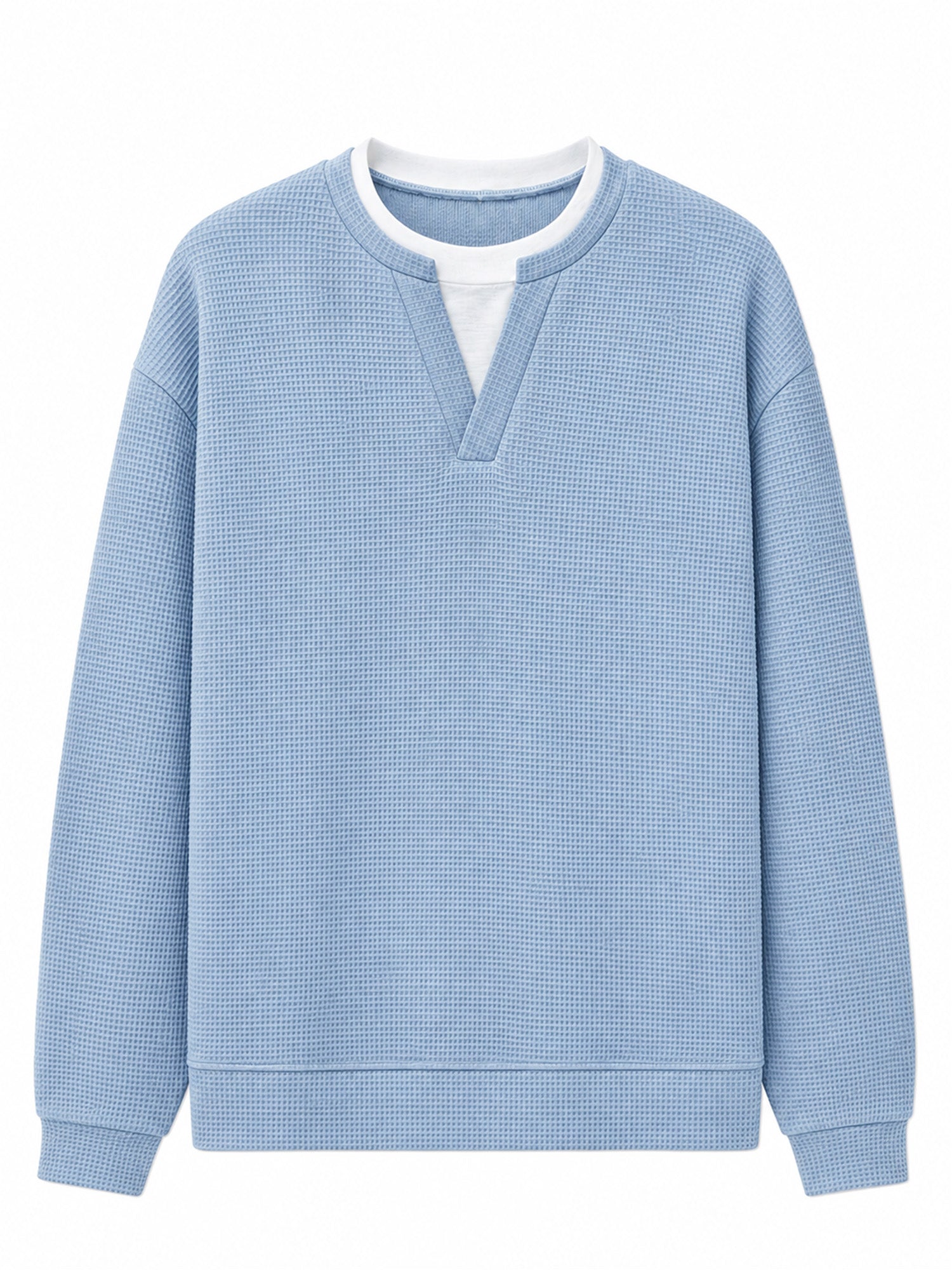 ✨ 50 % RABATT – Herren Waffel-T-Shirt im Layer-Look | Bequemer Alltagsstil mit eleganter Struktur 👚