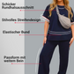 Damen-Zweiteiler: Gestreiftes T-Shirt & Jogginghose mit weitem Bein