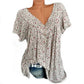 👚Damen Kurzarmbluse mit Frühlingsblumenprint: V-Ausschnitt & lockere Passform🎁
