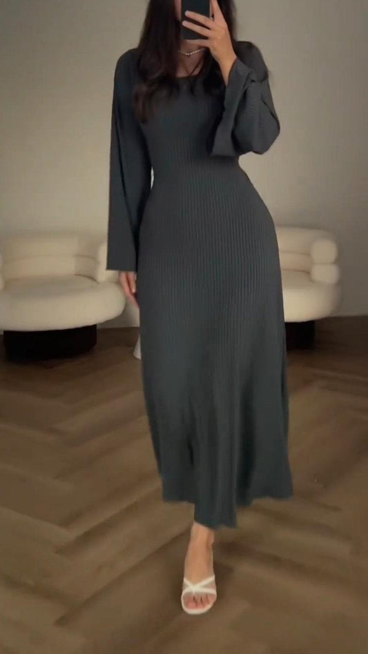 Bis zu 49 % Rabatt!!🌷Langärmliges, Lockeres Freizeitkleid mit Schlitz