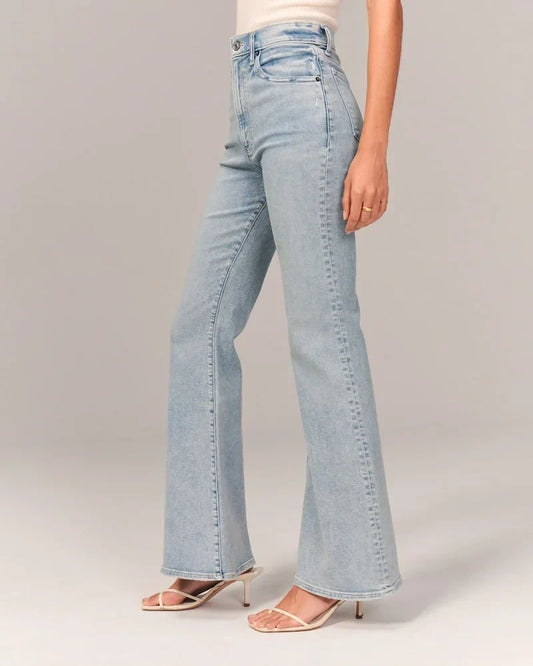 Maximal 50 % Rabatt!💥Ultrahoch taillierte Stretch-Schlaghosen👖