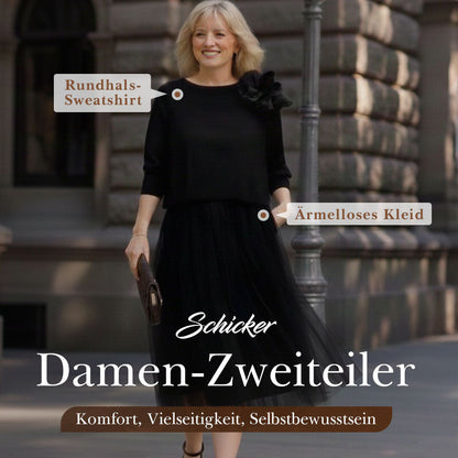 👚 50% RABATT! ✨ Damen 2-teiliges Set (Langarm-Oberteil & ärmelloses Kleid) – Vielseitig, Weicher Stoff & Perfekt zum Schichten 🛍️