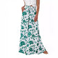 Weit geschnittene Hose mit Blumenmuster und hoher Taille