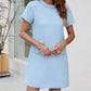 Damen Elegantes Tweed-Kleid mit Kurzen Ärmeln
