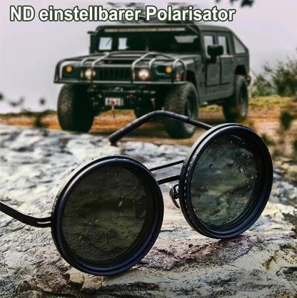 🔥 Verstellbare getönte, polarisierte runde Sonnenbrille