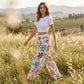 👖 🌸 Damens Palazzo-Hose mit Blumenprint & weitem Bein – Bequem, luftig & perfekt für warme Tage ✨