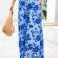 Weit geschnittene Hose mit Blumenmuster und hoher Taille