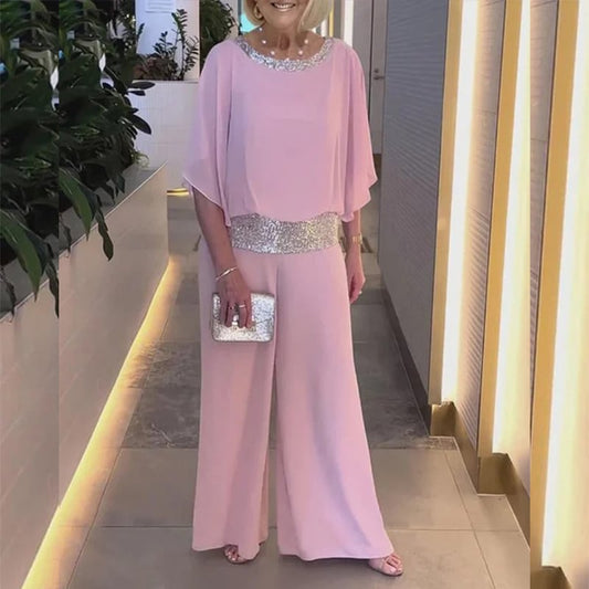 💥Begrenzte Zeit 50% Rabatt💥Elegantes zweiteiliges Set im Colorblock-Stil mit Pailletten