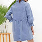Frauen Button-down Denim Shirt Kleid