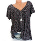 👚Damen Kurzarmbluse mit Frühlingsblumenprint: V-Ausschnitt & lockere Passform🎁