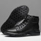 Schwarze Stiefel | Schwarze warme Lederstiefel