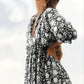 🔥HOT SALE-50% Rabatt🔥V-Ausschnitt Sommer Halbe Ärmel Floral Tunika Kurzes Kleid