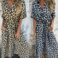 Maxikleid mit V-Ausschnitt und Leopardenmuster👗