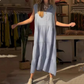 👗49% Rabatt🌸 Ärmelloses, gestuftes langes Damenkleid mit V-Ausschnitt und Knöpfen