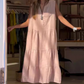 👗49% Rabatt🌸 Ärmelloses, gestuftes langes Damenkleid mit V-Ausschnitt und Knöpfen