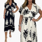 Sommerkleid mit Rüschenärmeln und V-Ausschnitt für Mädchen in Übergröße