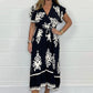 Sommerkleid mit Rüschenärmeln und V-Ausschnitt für Mädchen in Übergröße