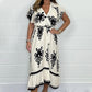Sommerkleid mit Rüschenärmeln und V-Ausschnitt für Mädchen in Übergröße