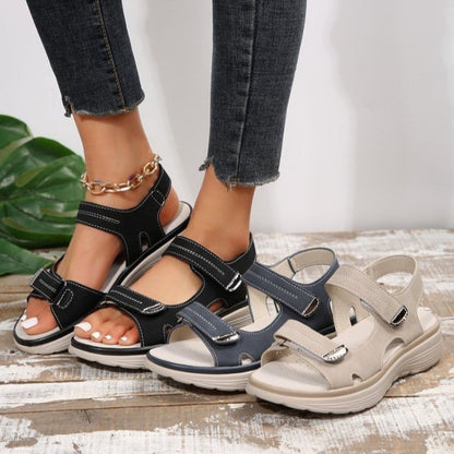 💥Heißer Verkauf – 50% RABATT🔥Damen-Keilsandalen mit Klettverschluss
