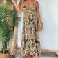 50 % RABATT🌟Sexy langes Kleid mit Spaghettiträgern und Blumenmuster für Damen
