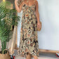 50 % RABATT🌟Sexy langes Kleid mit Spaghettiträgern und Blumenmuster für Damen